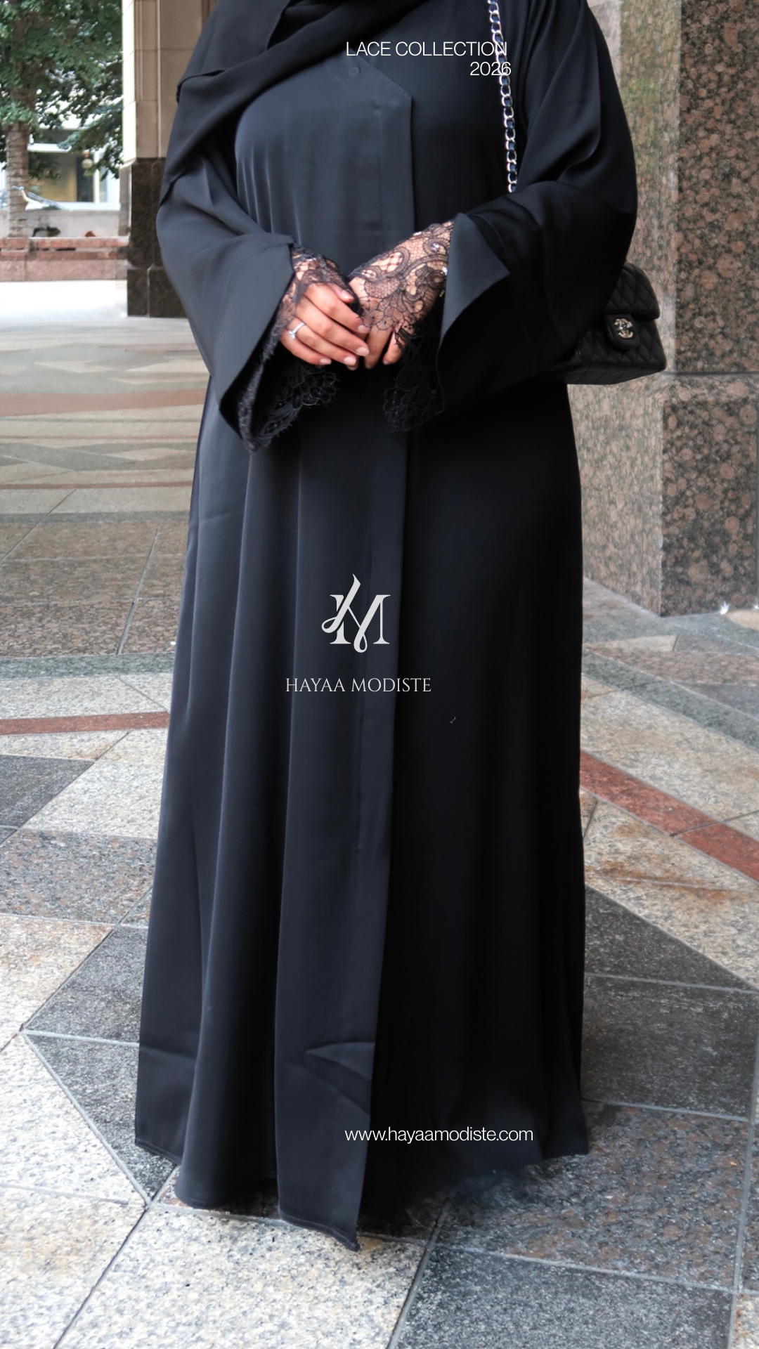 Lace Sleeve Abaya