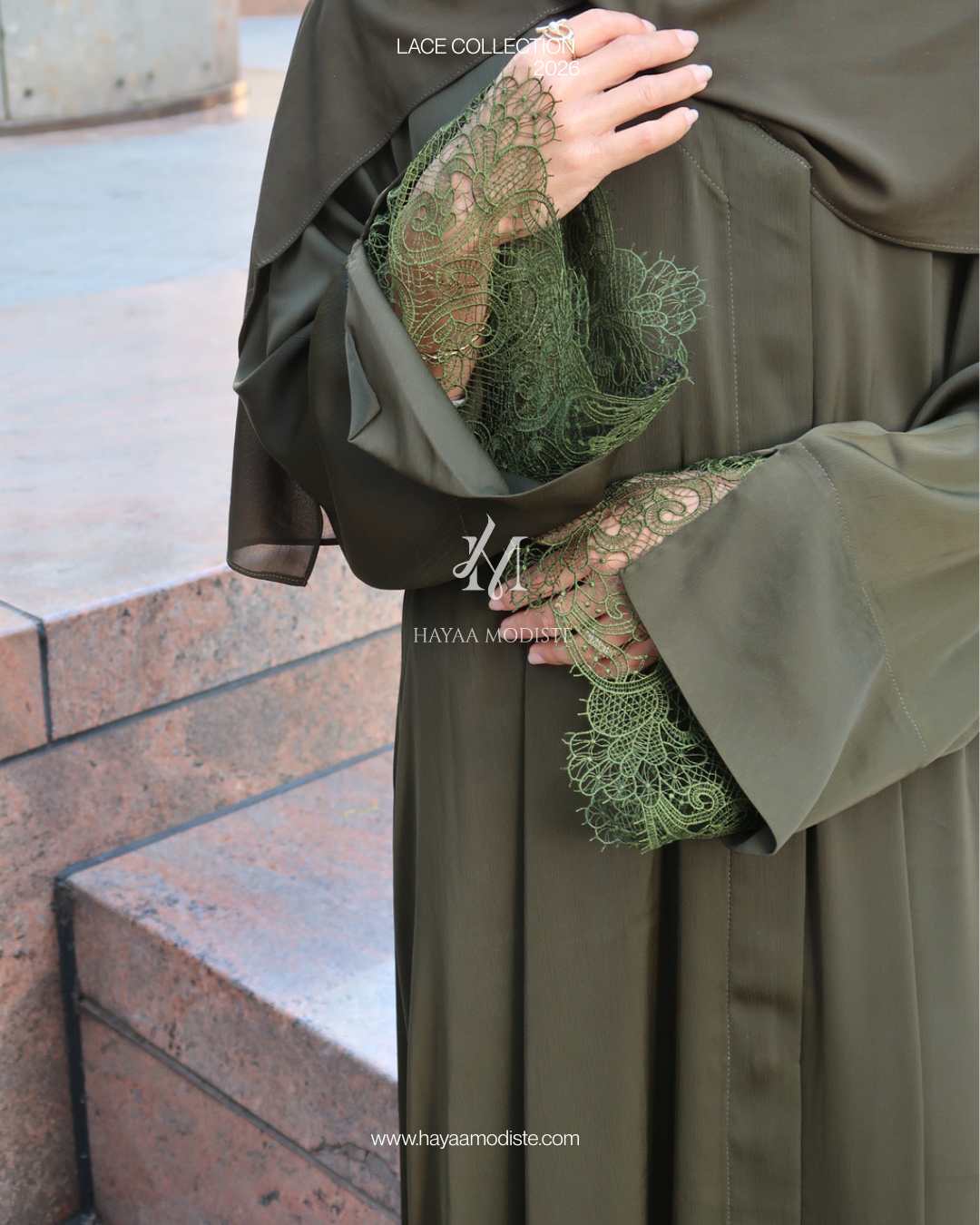 Lace Sleeve Abaya