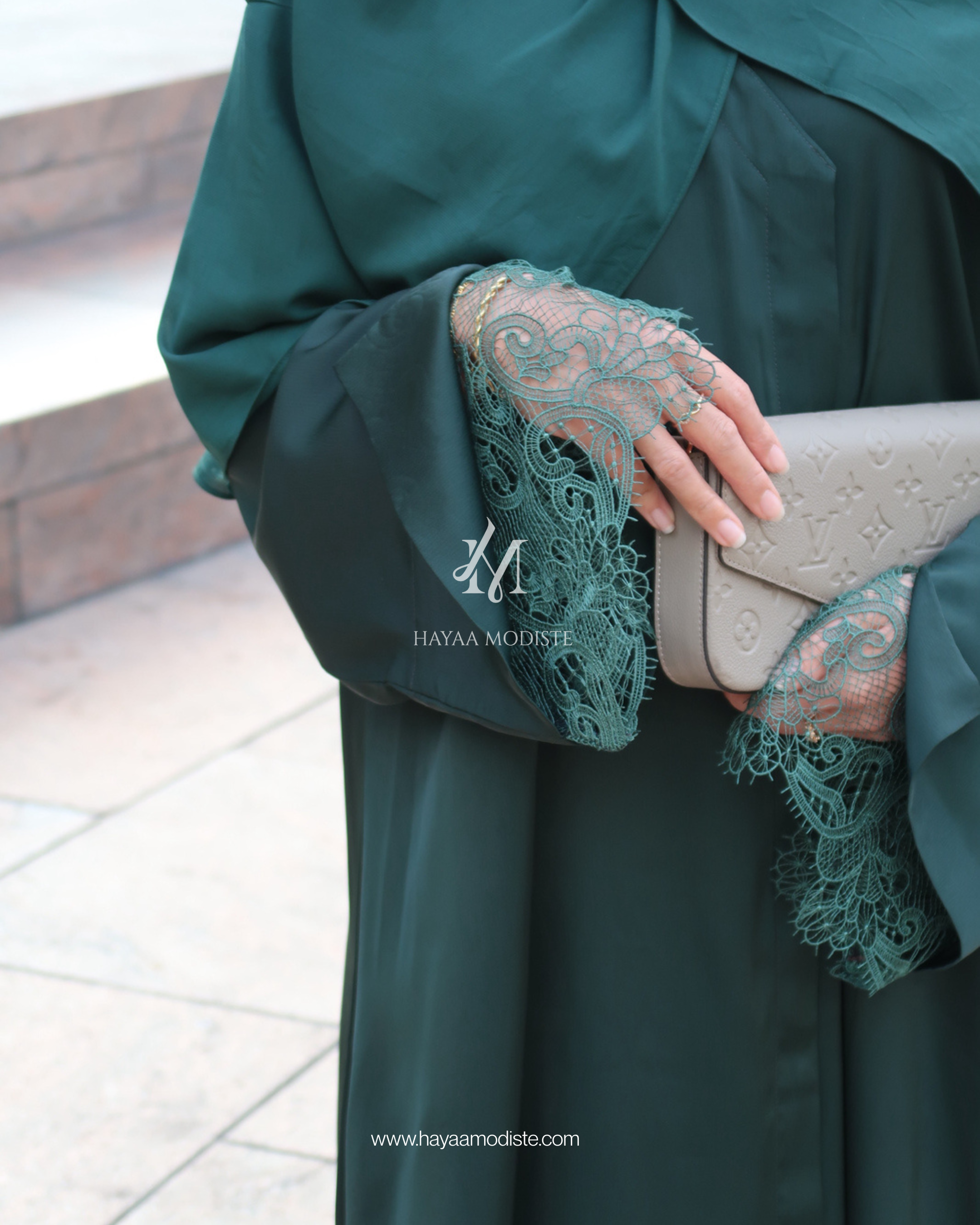 Lace Sleeve Abaya