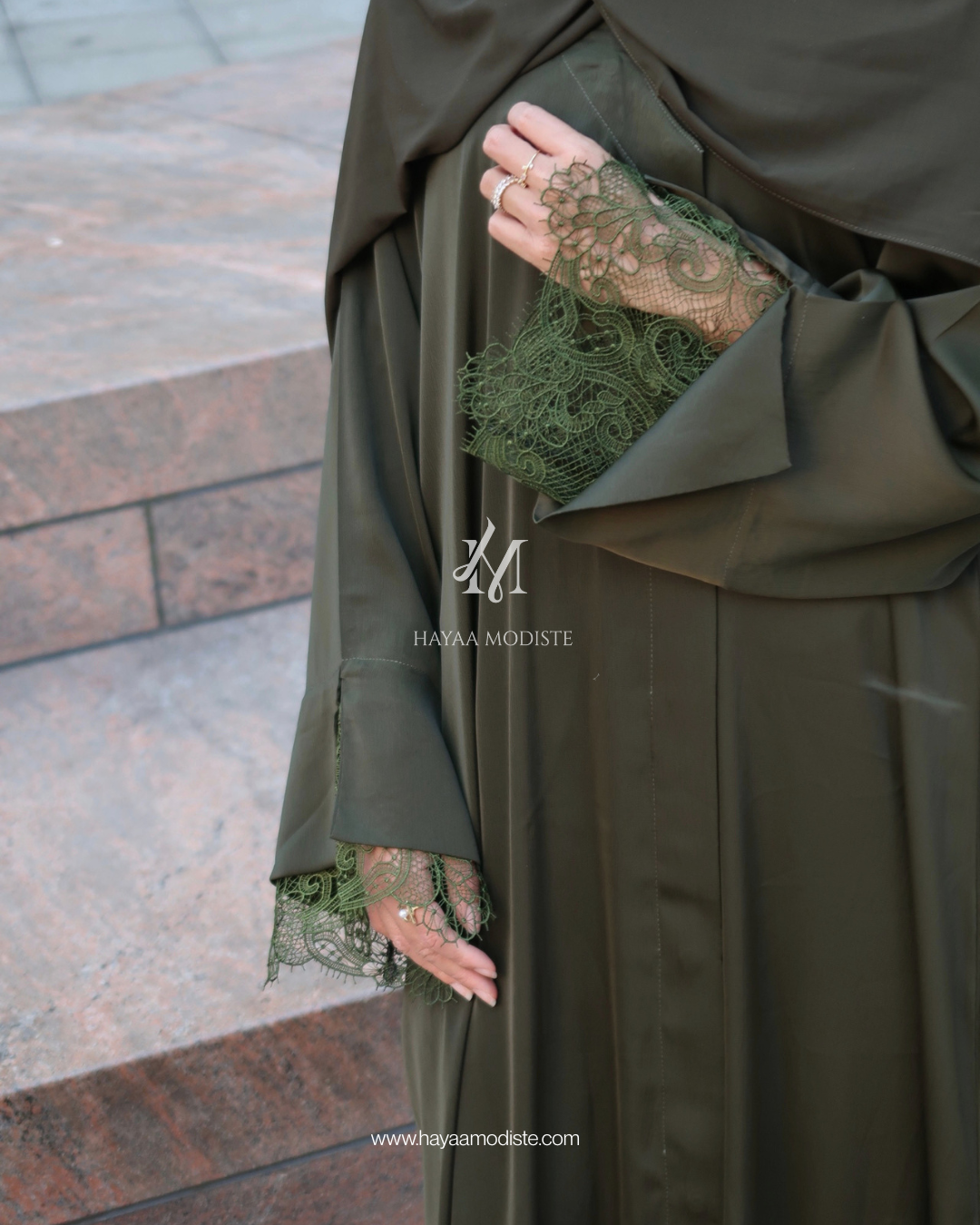 Lace Sleeve Abaya