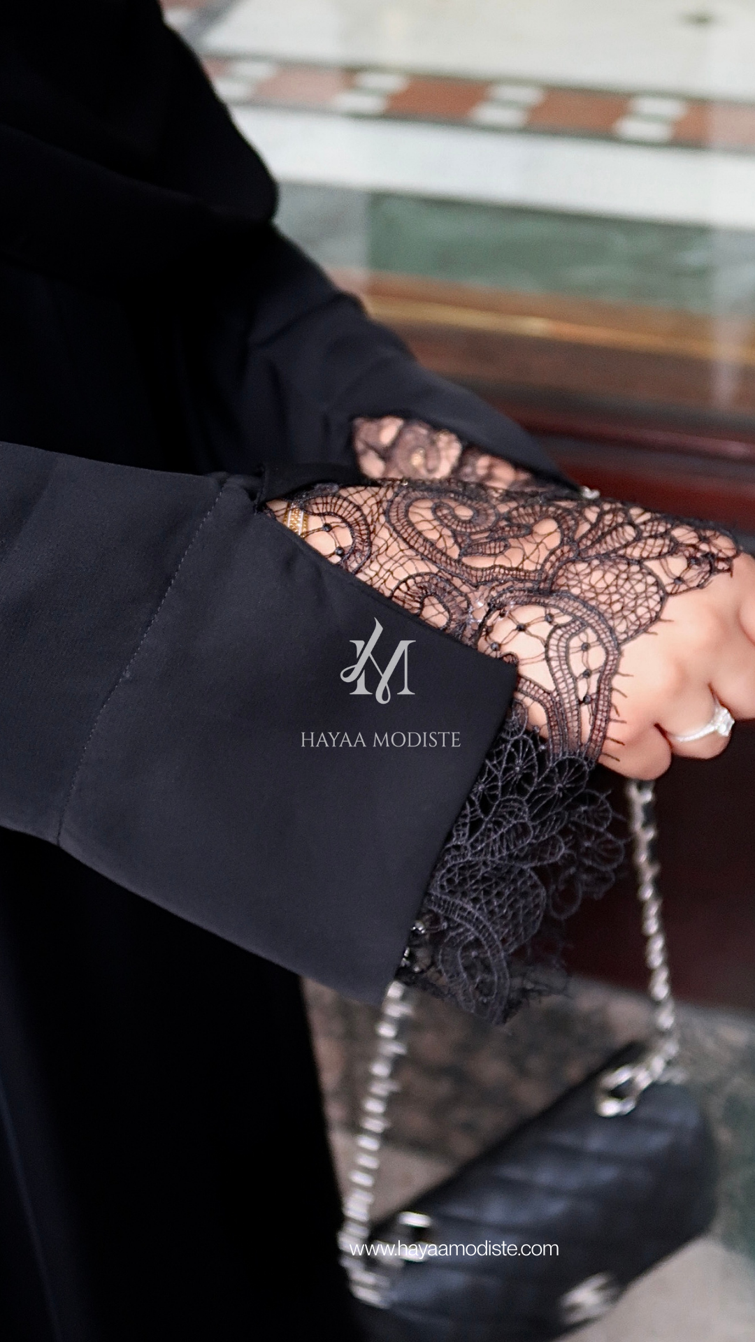Lace Sleeve Abaya