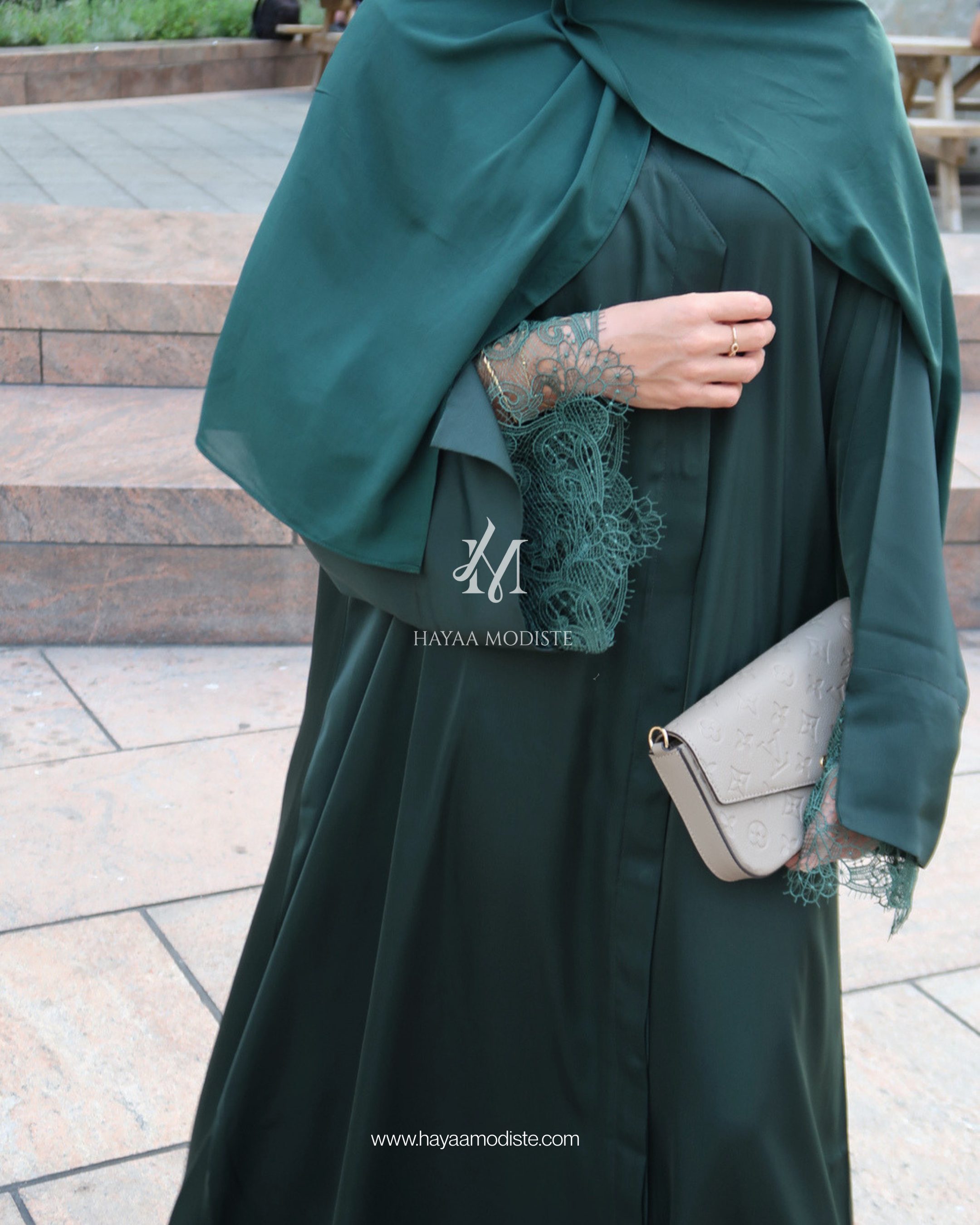Lace Sleeve Abaya