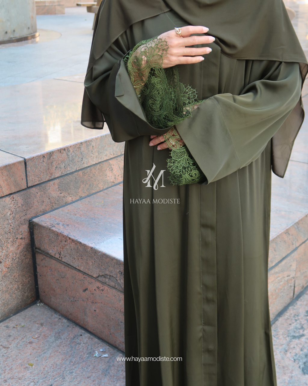 Lace Sleeve Abaya