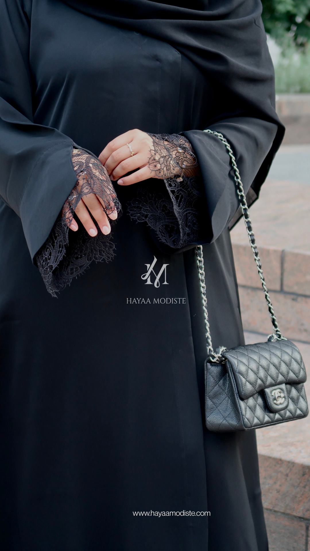 Lace Sleeve Abaya